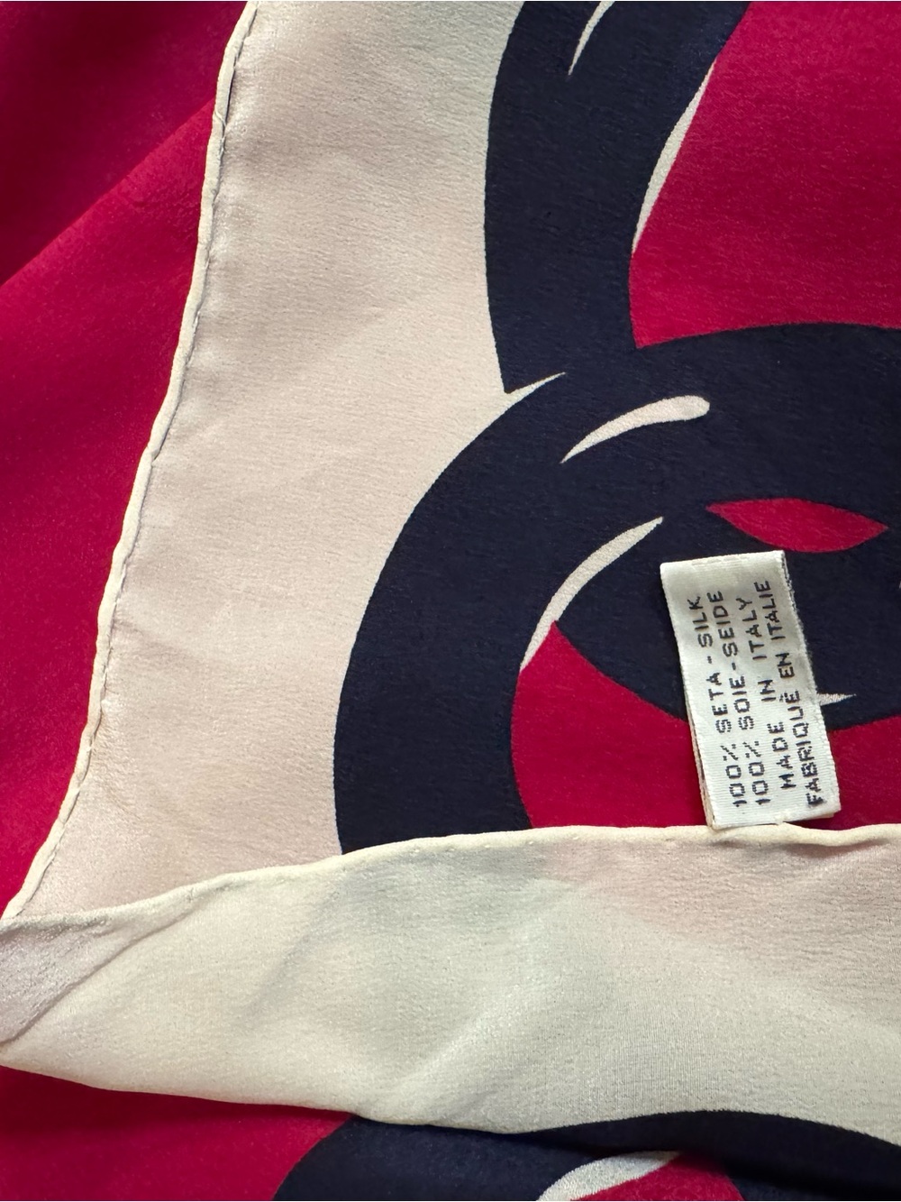 Chanel CC Logo Large Silk Square Scarf - Picture 5 of 7